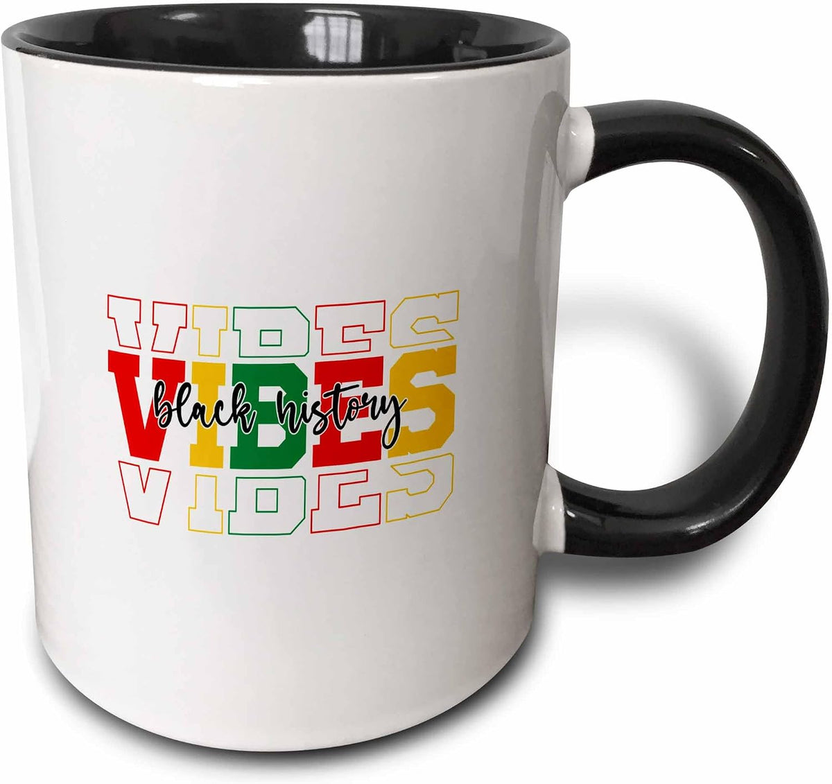 Black History Vibes Colorful Elegant Text, Typography Ceramic Mug
