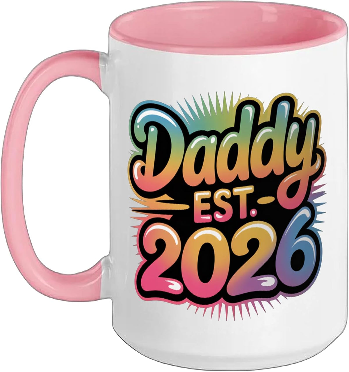 Daddy Est 2026 Colorful New Dad Ceramic Mug