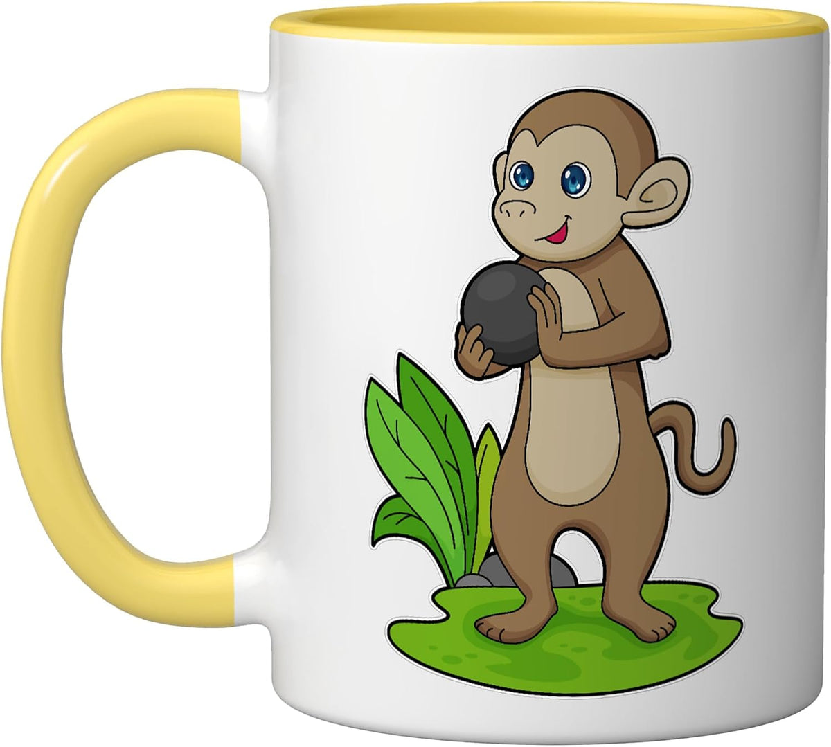 Monkey Bowling Ball Sports Ceramic Mug