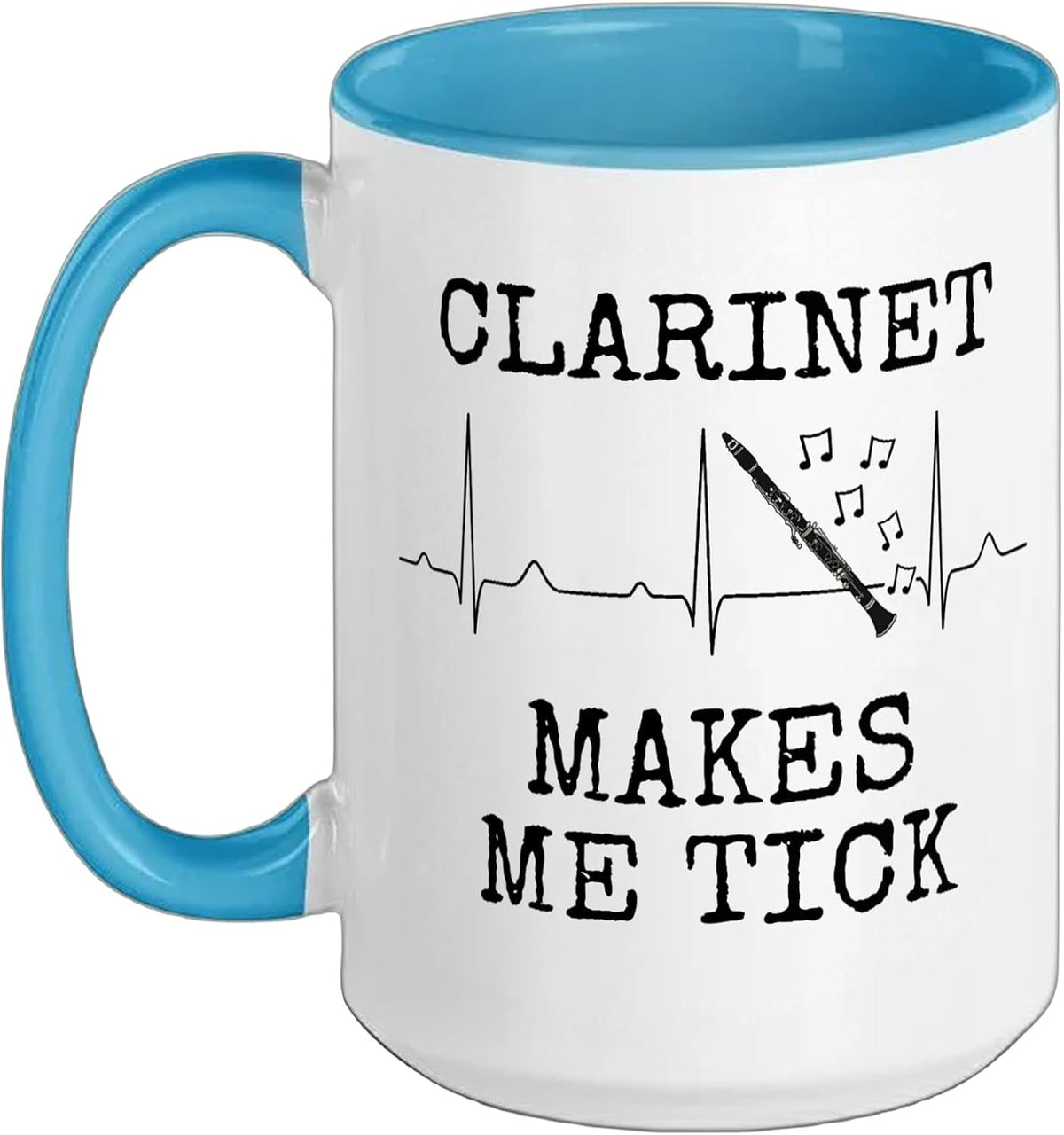 Clarinet Makes Me Tick, Heart Rate Orchestral Musician Ceramic Mug