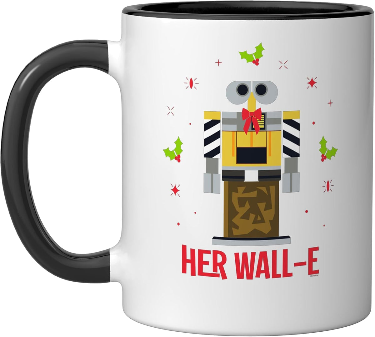 Disney and Pixar Her Wall E Christmas Couples Matching Ceramic Mug
