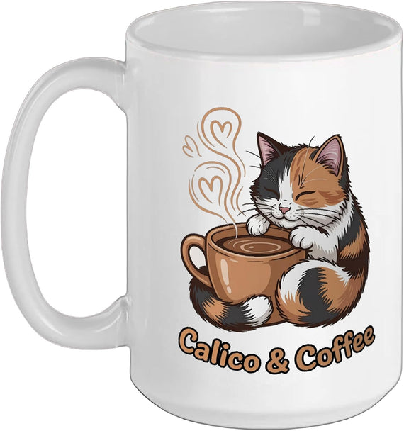 Funny Calico And Coffee Cute Cat Ceramic Mug