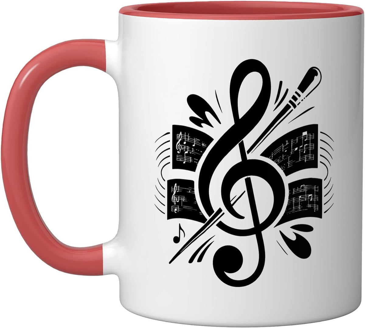 Choir Director Treble Clef Baton Badge Choral Conductor Ceramic Mug