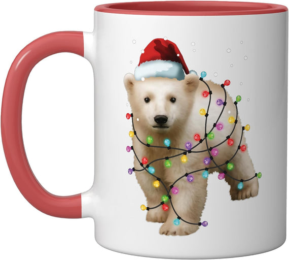 Santa Polar Bear, Christmas, Men Women Kids, Bear Lover Ceramic Mug