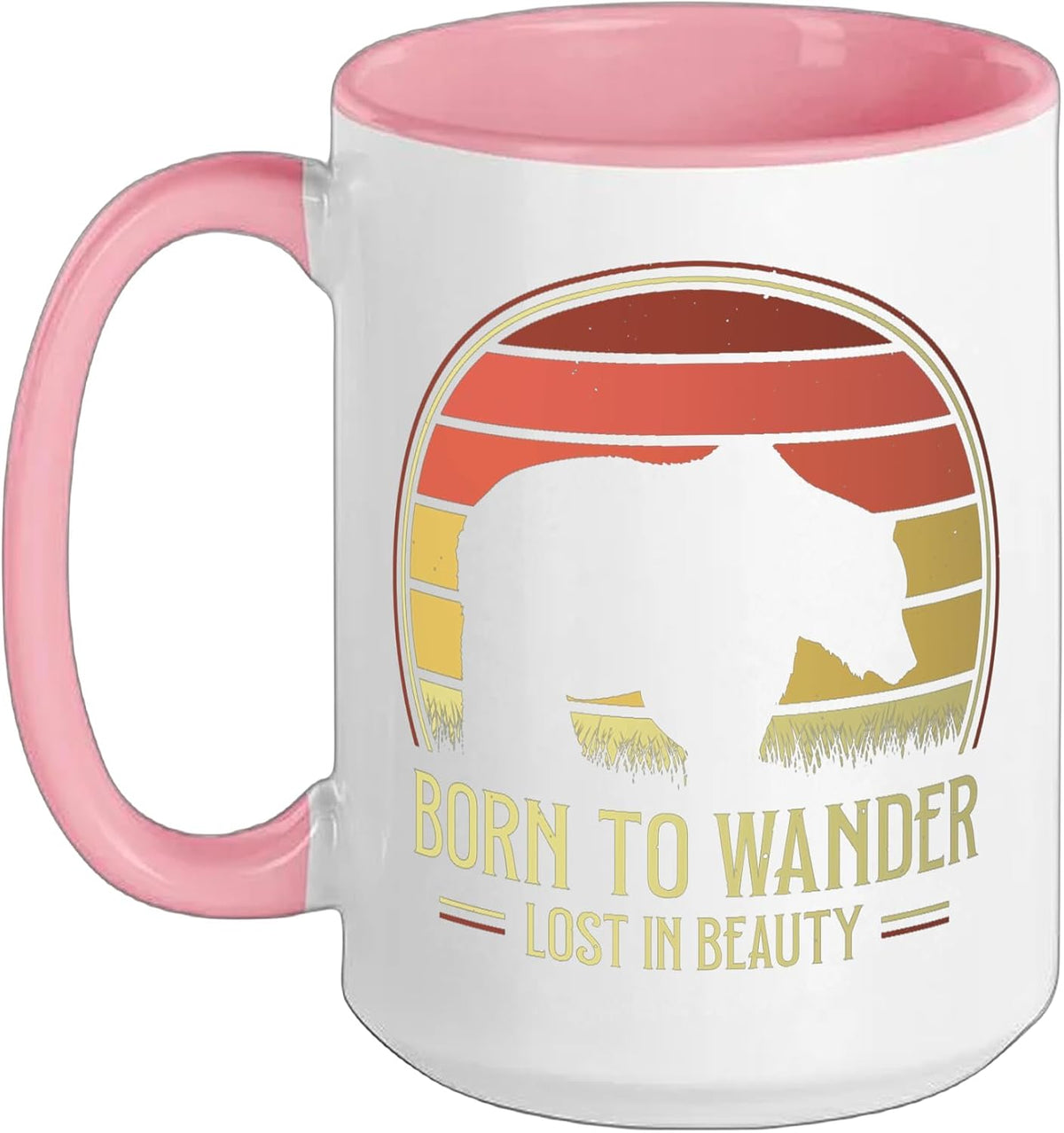 Born To Wander Lost In Beauty Bear Sunset Ceramic Mug