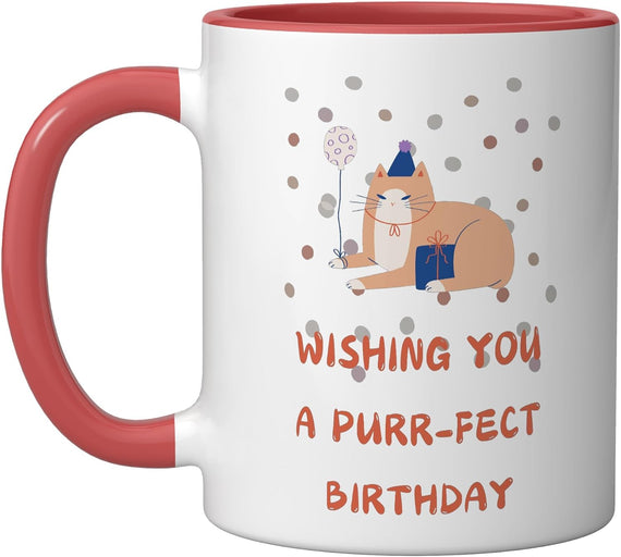 Purrfect Kitty Cat Design Funny Birthday For Women Ceramic Mug
