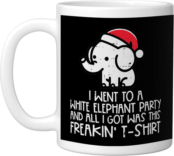 White Elephant Party Santa Elephant Quote Ceramic Mug