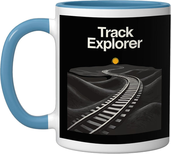 Track Explorer Curving Rails At Dusk Train Design Art Ceramic Mug