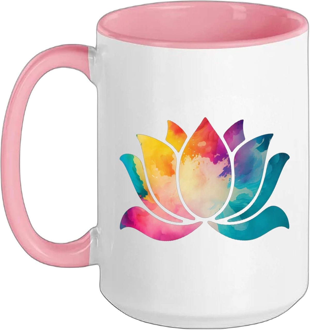 Pretty Lotus Flower Watercolor Art Ceramic Mug