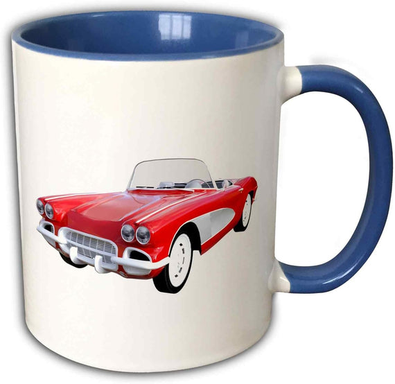 1961 Roman Red Convertible Ceramic Mug