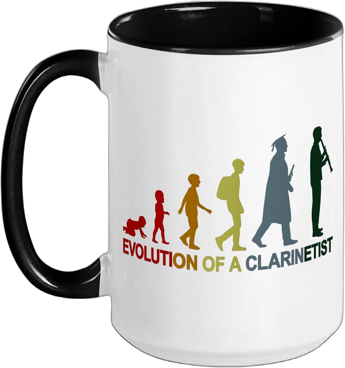 Vintage Clarinet Evolution Ceramic Mug