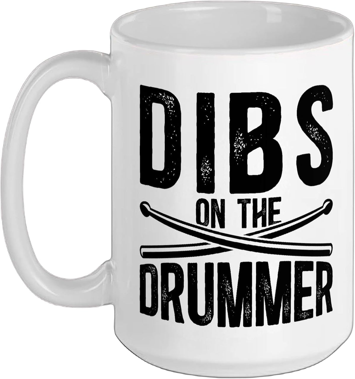 Dibs On The Drummer Retro Script Ceramic Mug