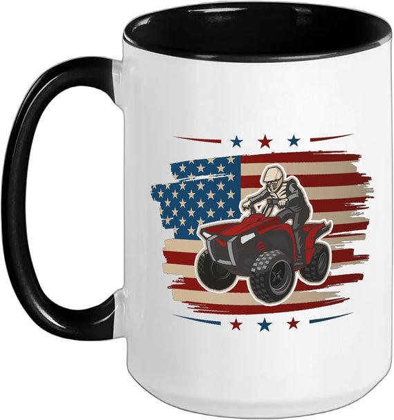American Quad Driver Quad Bike 4 Wheeler Atv Ceramic Mug