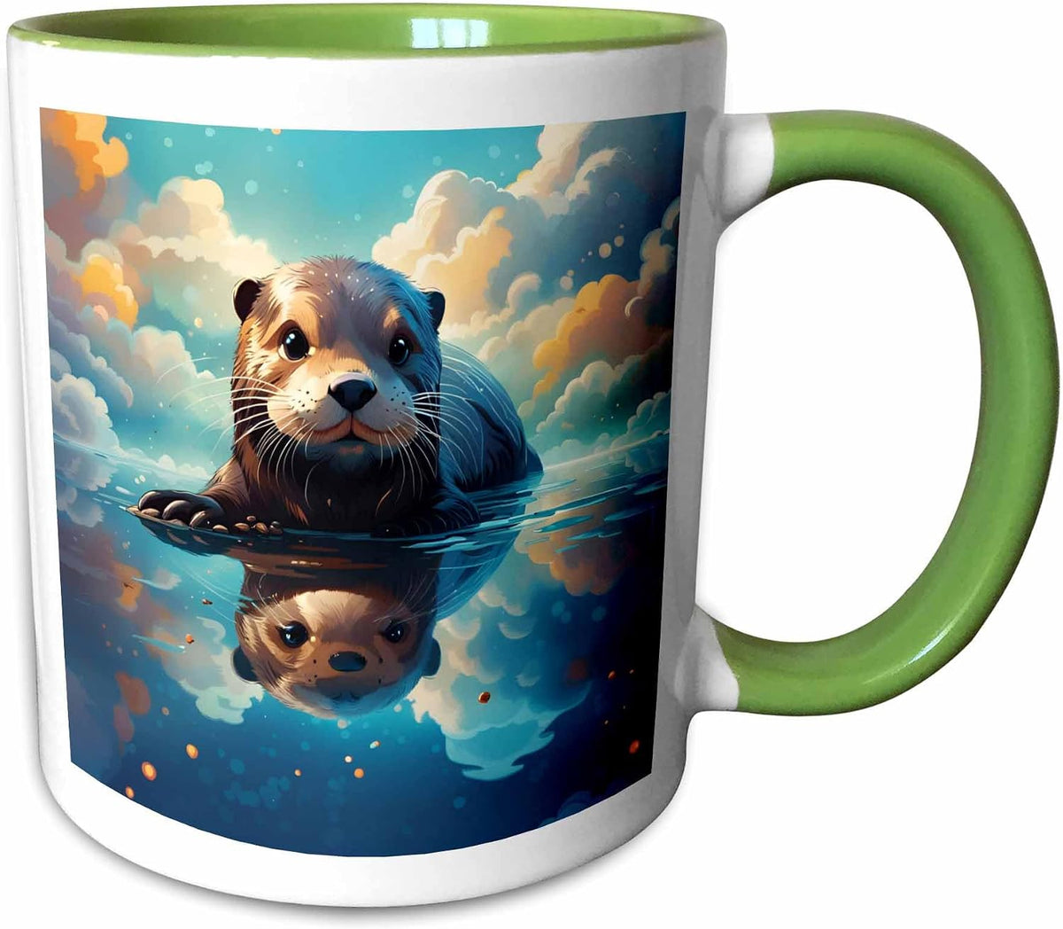 The Otter In The Sea And Sky Reflections Ceramic Mug