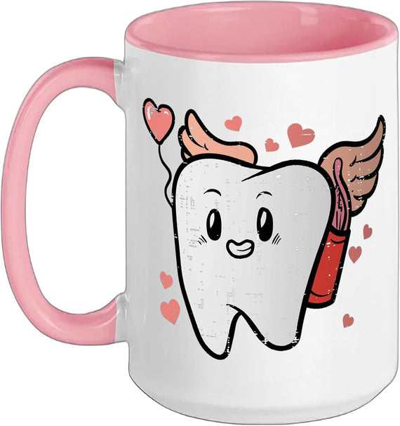 Valentines Day Tooth Cupid Dental Dentist Assistant Women Ceramic Mug