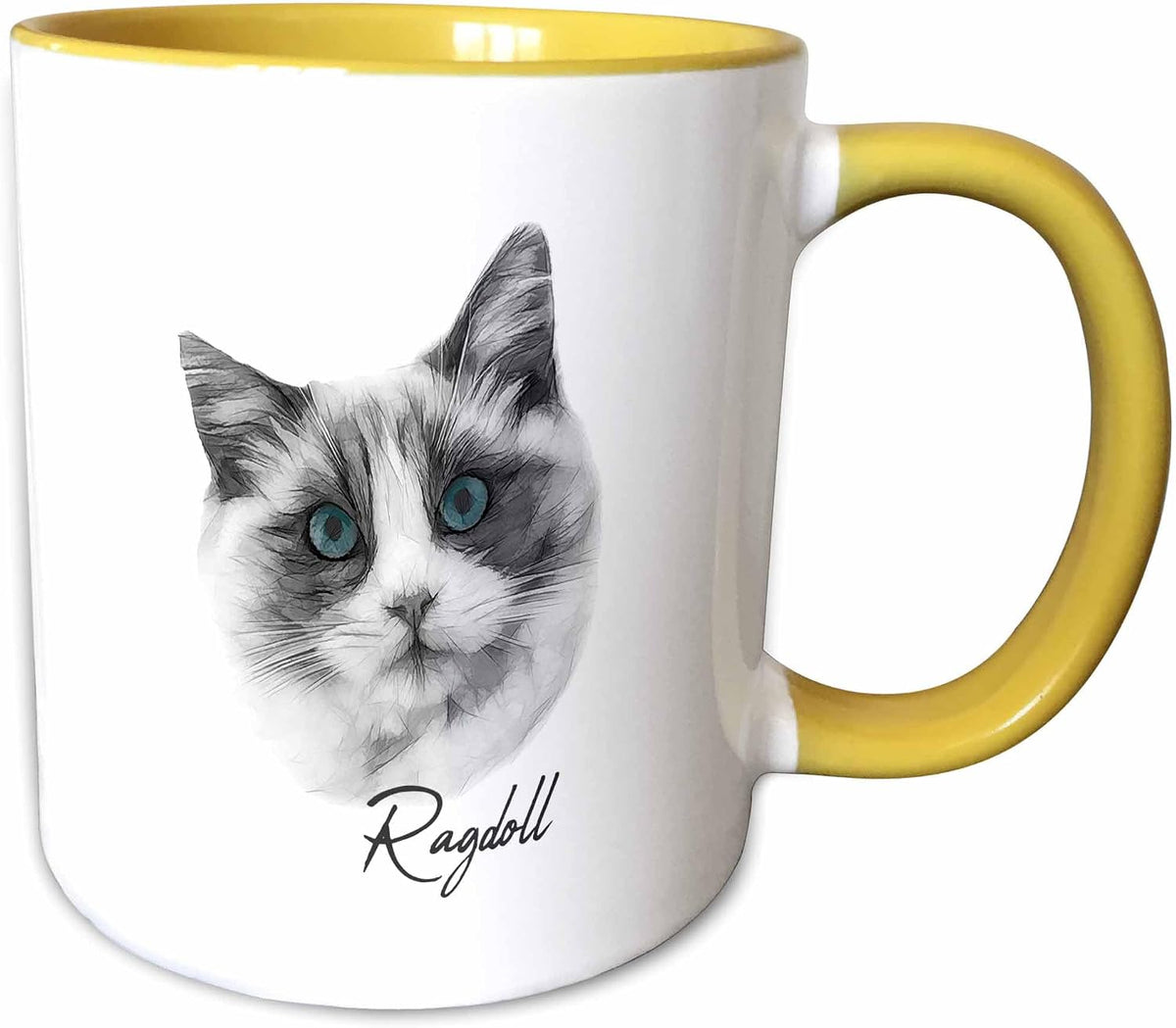 Elegant Ragdoll Cat Portrait. Gift For Cat Christmas Ceramic Mug