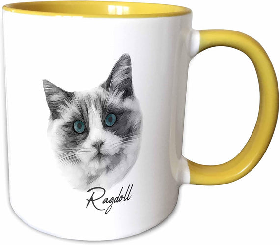 Elegant Ragdoll Cat Portrait. Gift For Cat Christmas Ceramic Mug
