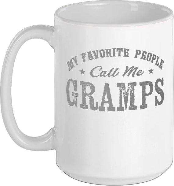 My Favorite People Call Me Gramps Vintage Christmas Ceramic Mug