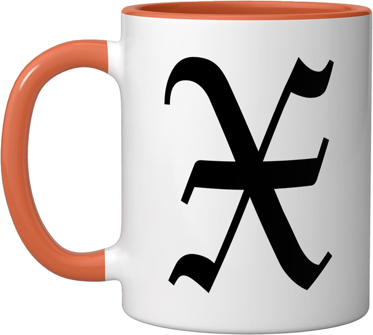 Letter X Gothic Old English Medieval Monogram Halloween Ceramic Mug