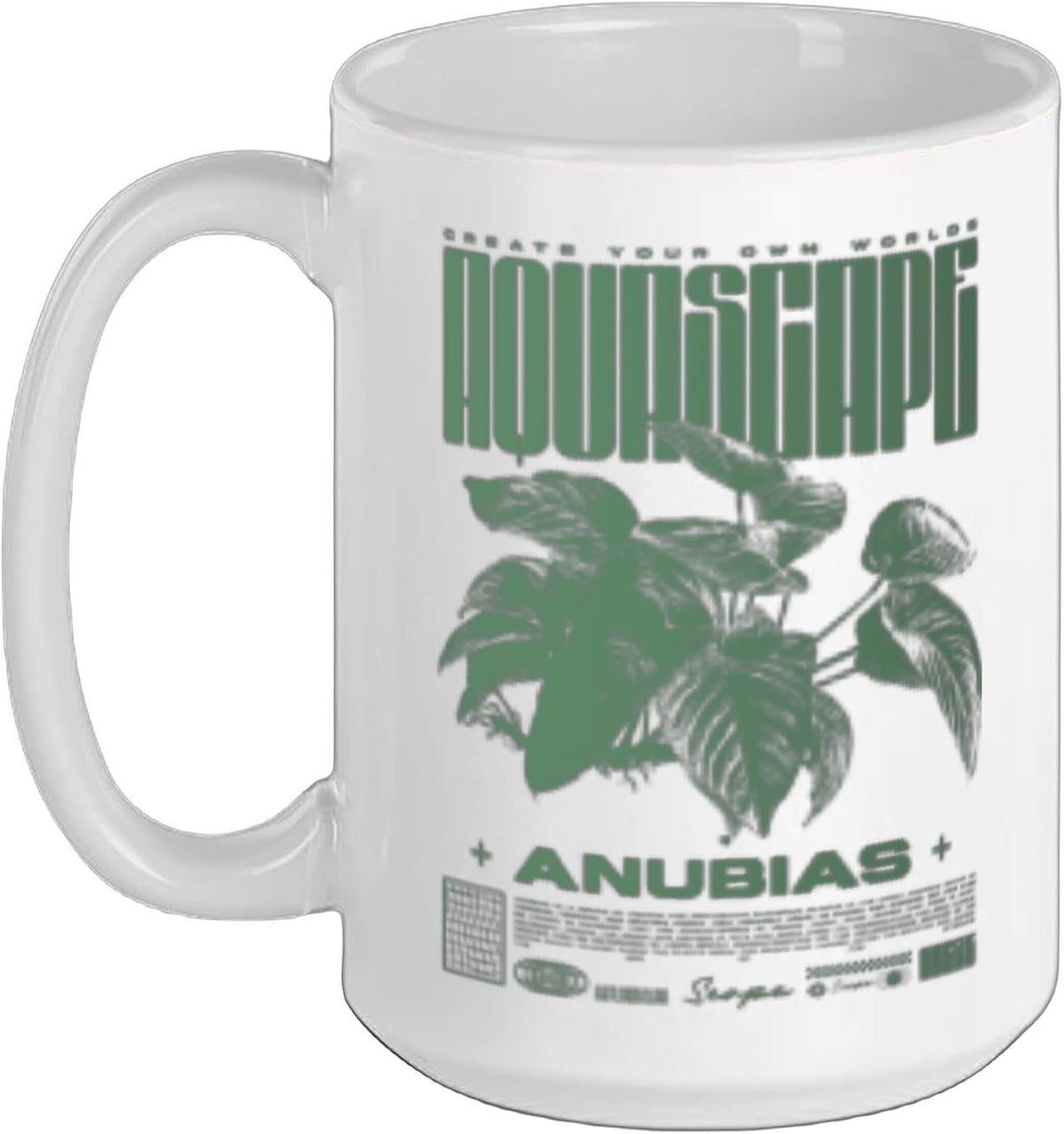 Aquascaping Anubias Aquatic Plant Aquarium Fish Keeper Ceramic Mug