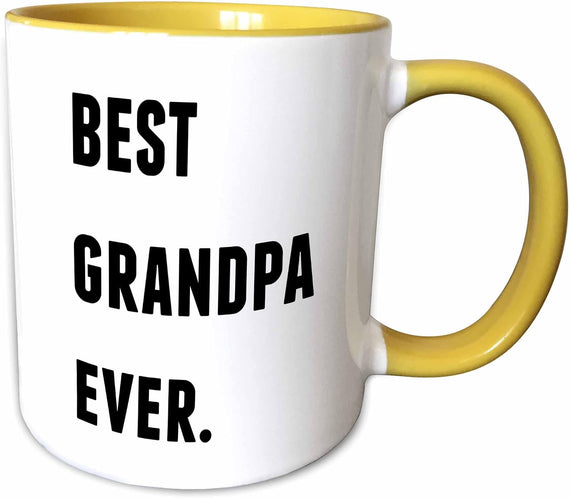 Best Grandpa Ever Black Letters Ceramic Mug