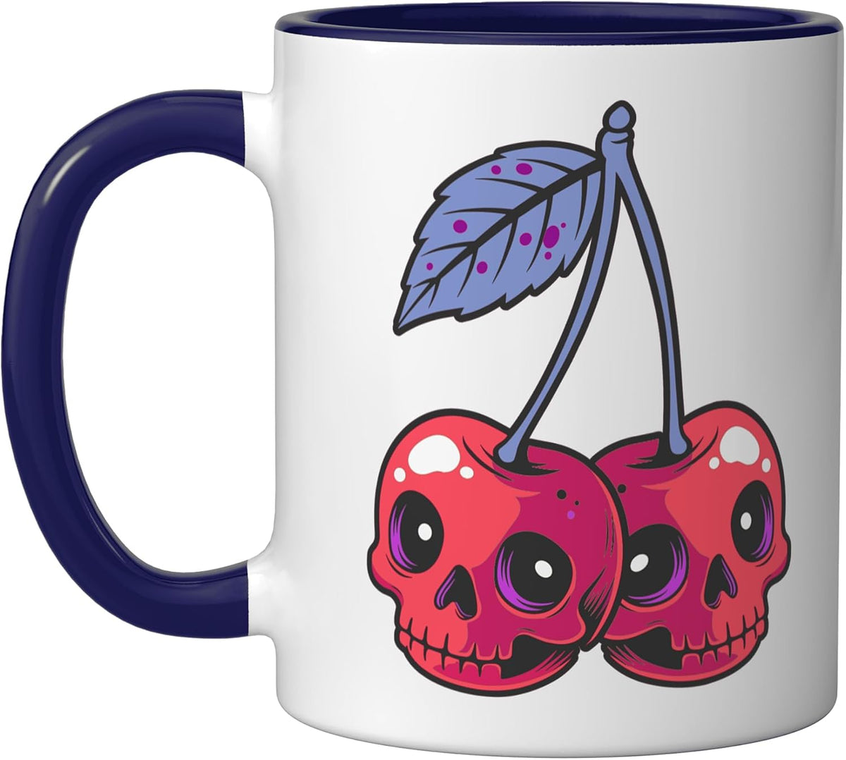 Scary Gothic Red Cherry Skulls Halloween Goth Punk Ceramic Mug
