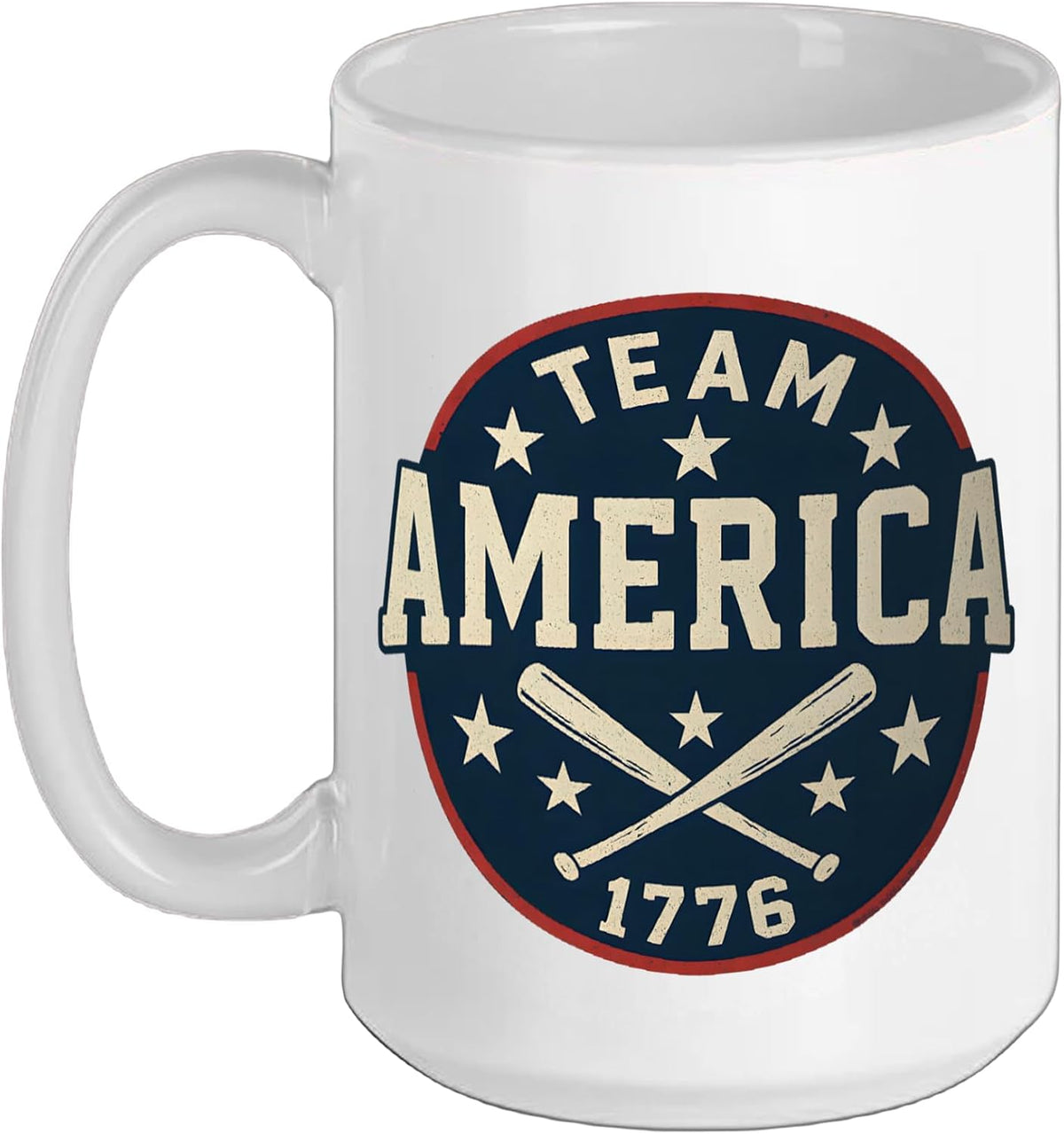 Team America 1776 4th Of July Patriotic Baseball Ceramic Mug