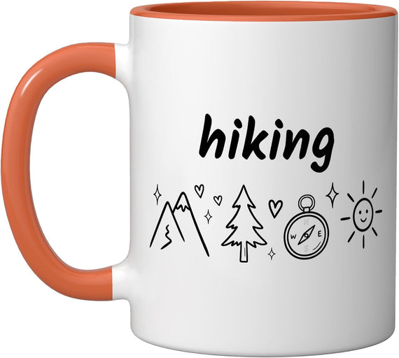 Hiking Hike Hiker Hikers Day Backpacker Trekking Outdoor Ceramic Mug