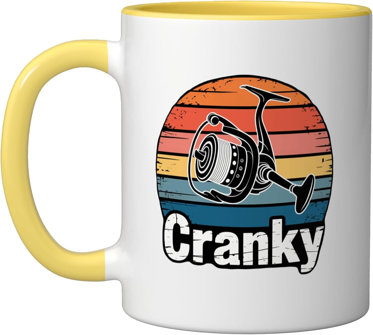 Cranky Fishing Reel Funny Crankbait Lure Ceramic Mug