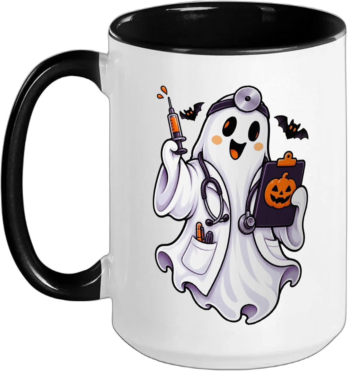 Kawaii Ghost Doctor Halloween Medical Professional Ceramic Mug