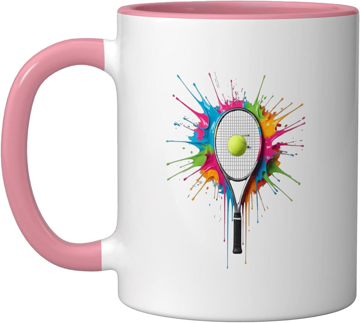 Tennis Ball Splash Drip Dripping Tennis Player Ceramic Mug