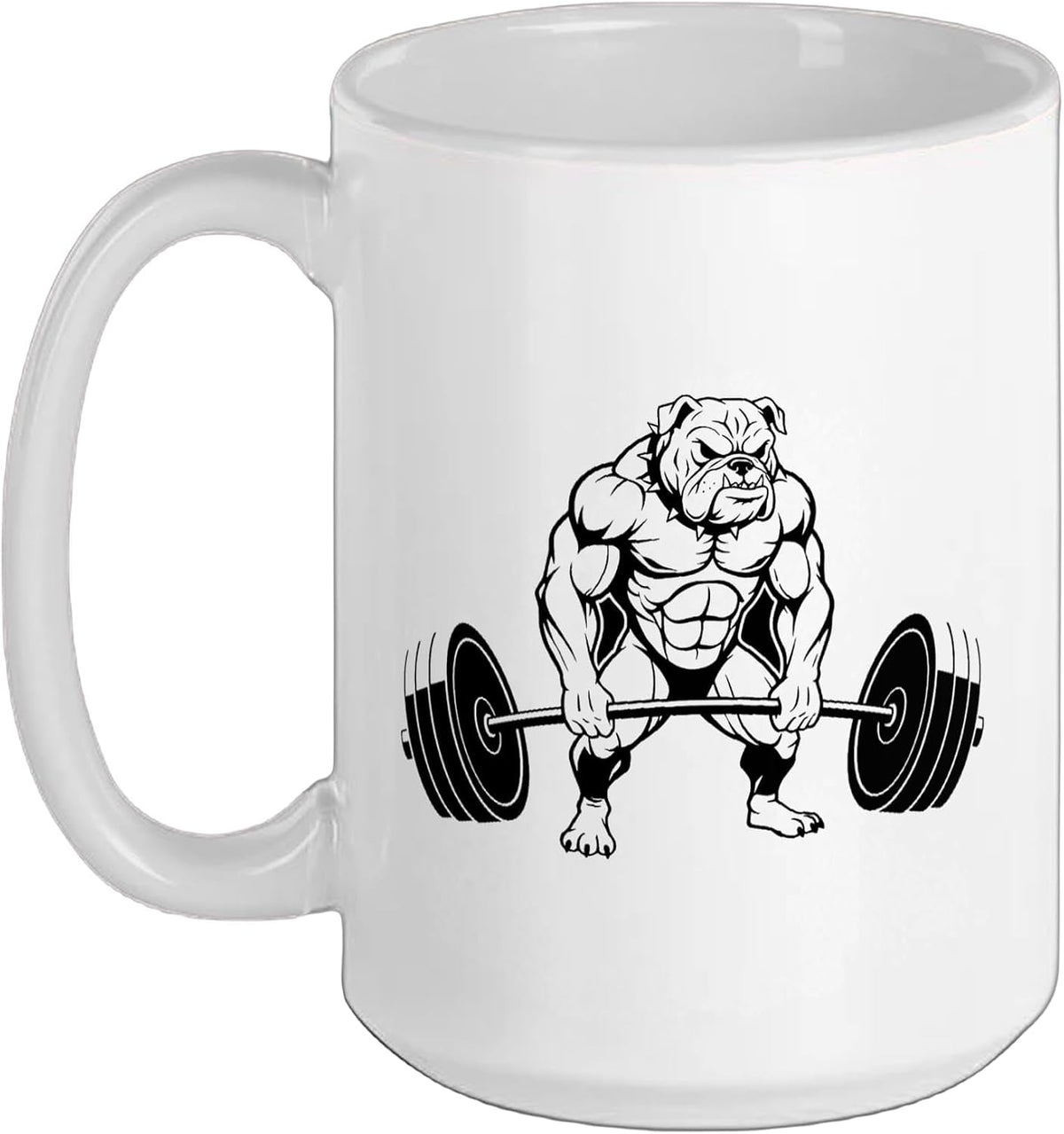 Bulldog Weightlifting Gym Workout Ceramic Mug