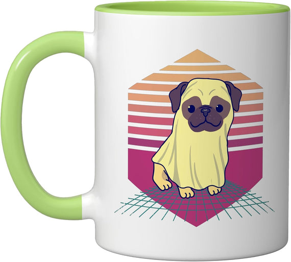 Pug Ghost Vintage Halloween Ceramic Mug