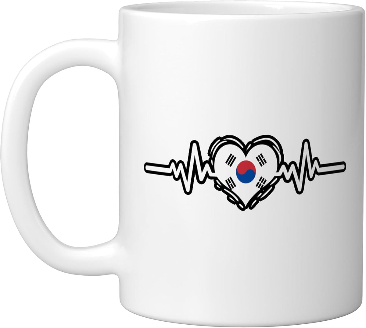 South Korea Flag Heartbeat South Korean Roots Ceramic Mug