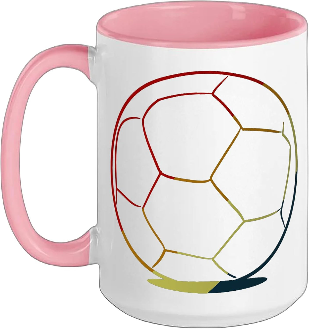 Oldschool Soccer Ball Line Art Football Pitch Ceramic Mug