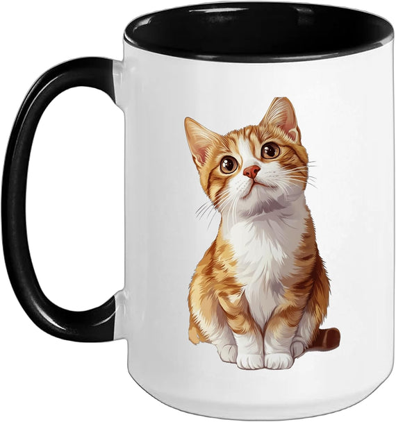 Cute Orange Tabby Kitten Cat Lover Feline Pet Ceramic Mug
