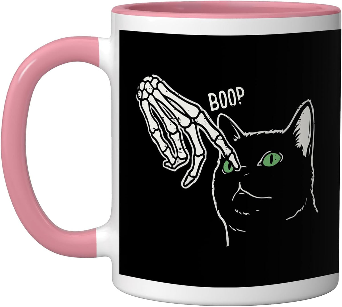 Halloween Skeleton Hand Cat Nose Boop Costume Men Women Kids Mug