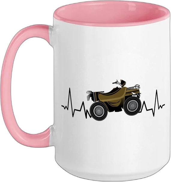 Quad Riding Atv Quad Biker Quads Road Bike Heartbeat Quad Ceramic Mug