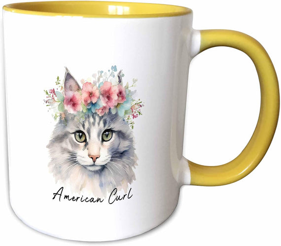 American Curl Cat Breed Decorated Ceramic Mug