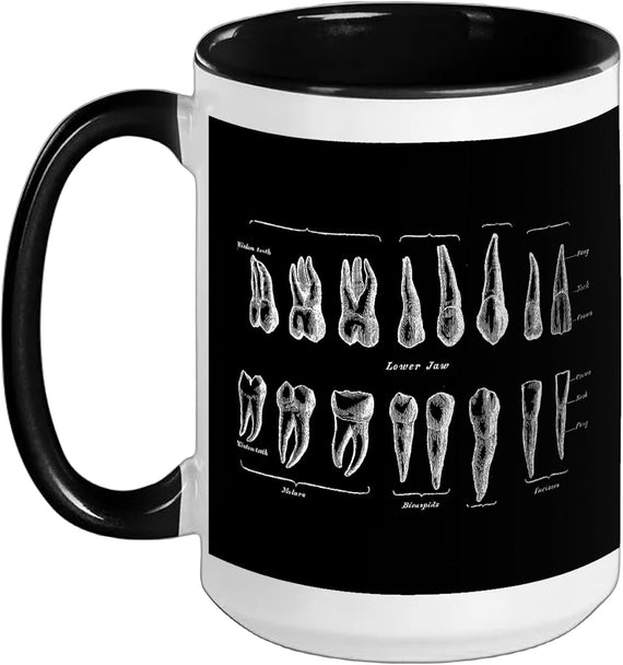 Human Teeth Dental Vintage Anatomy Retro Dentistry Ceramic Mug