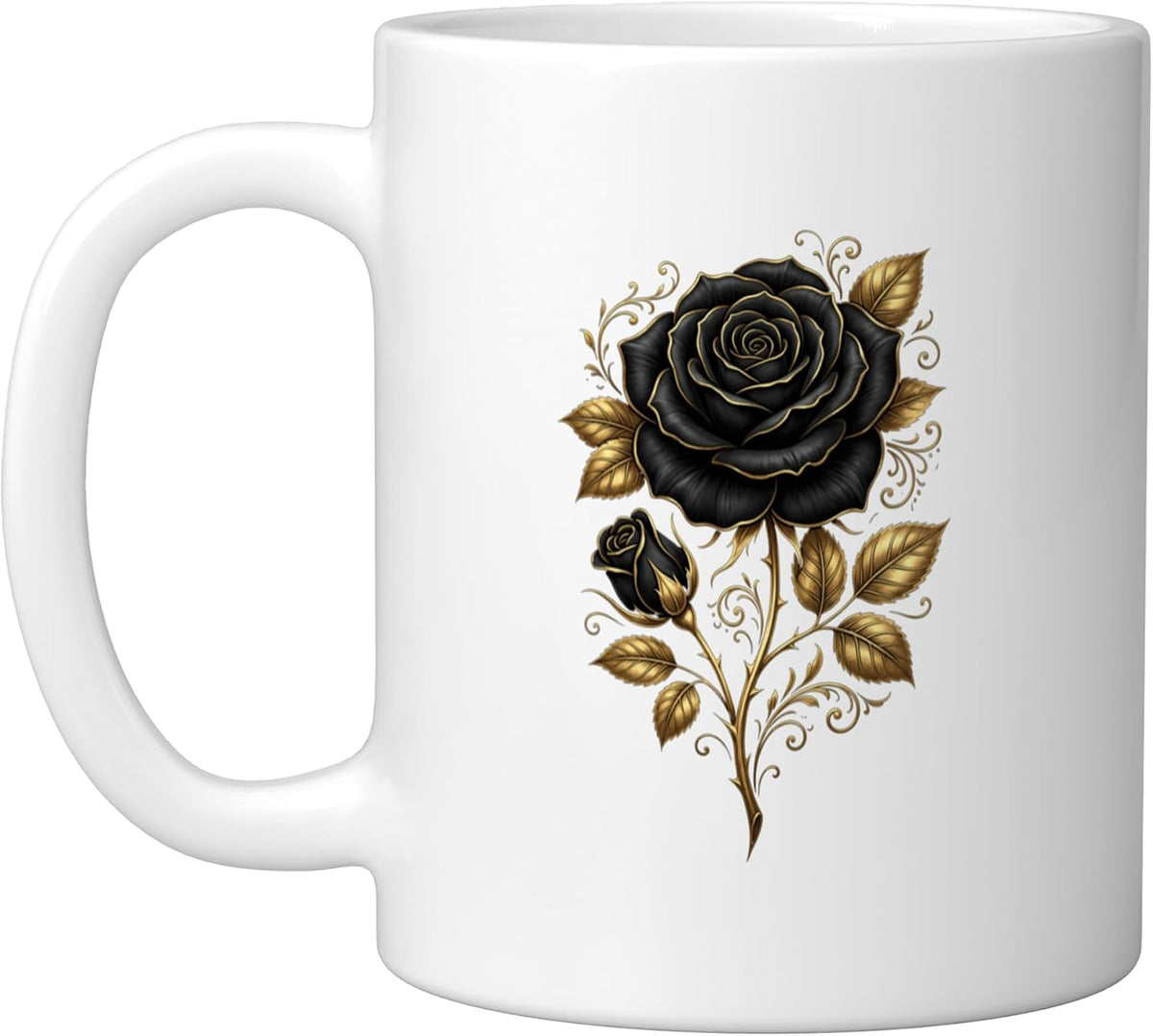 Black Rose Flower Botanist Garden Flower Black Rose Ceramic Mug