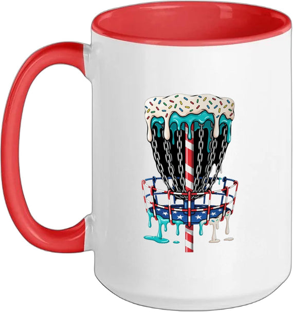 Disc Golf Basket Disc Golfer Frolfing Disc Golf Player Ceramic Mug