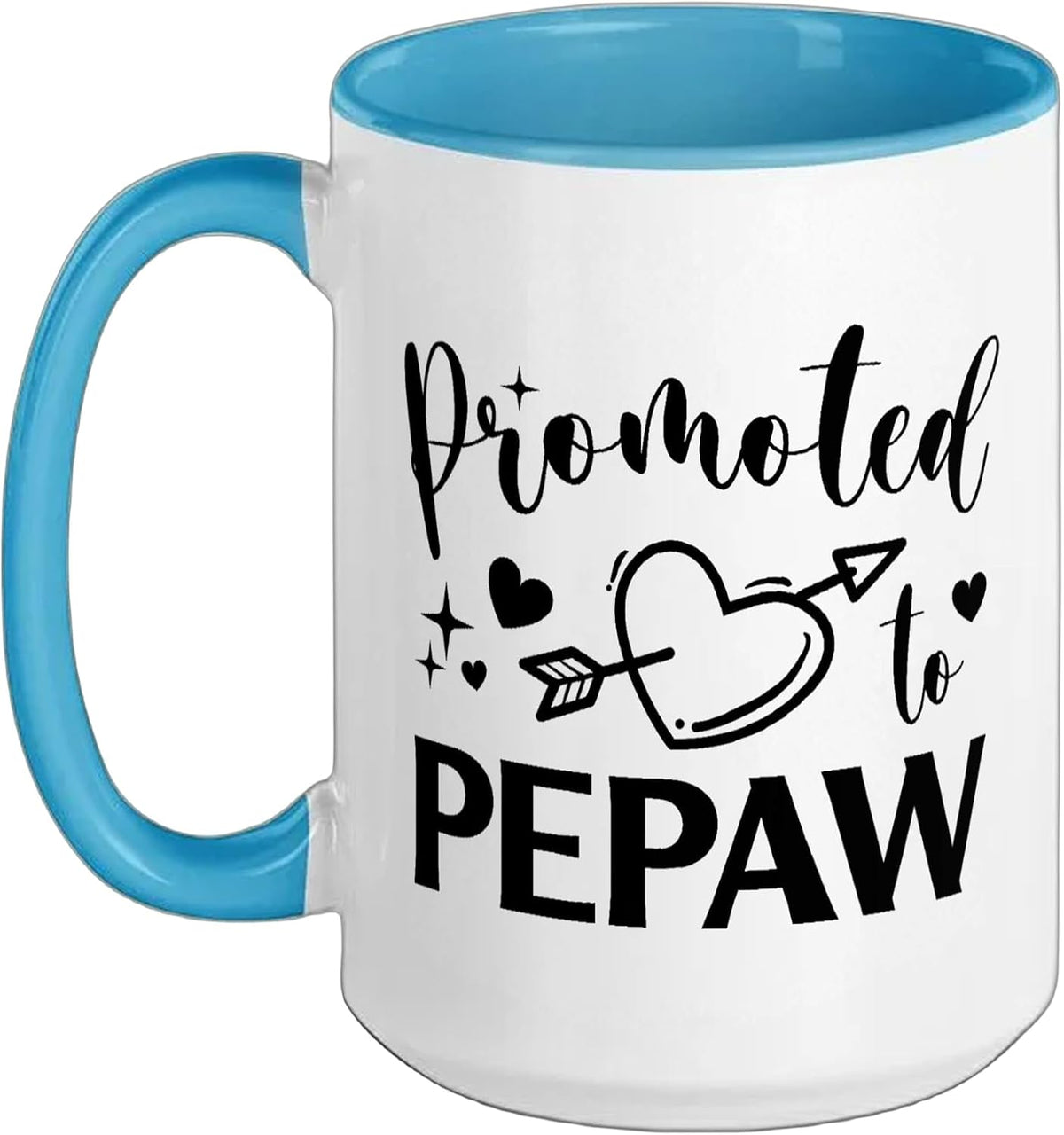Promoted To Pepaw Heart Arrow Matching Ceramic Mug