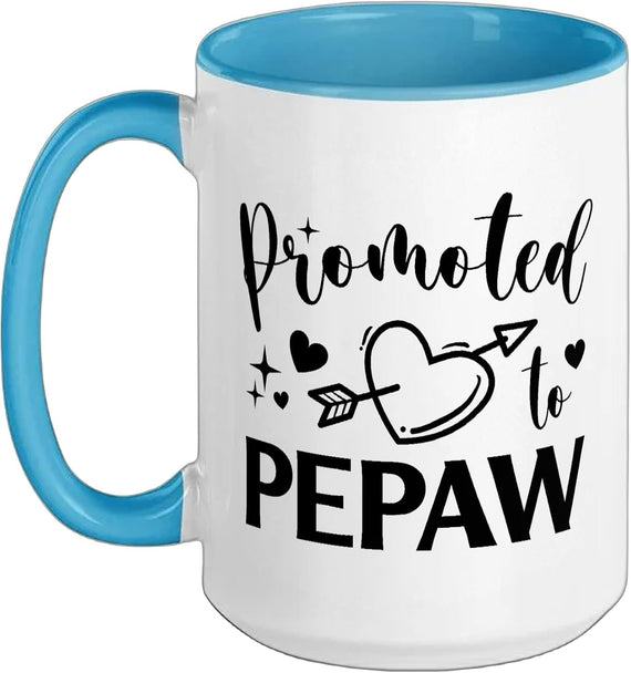 Promoted To Pepaw Heart Arrow Matching Ceramic Mug