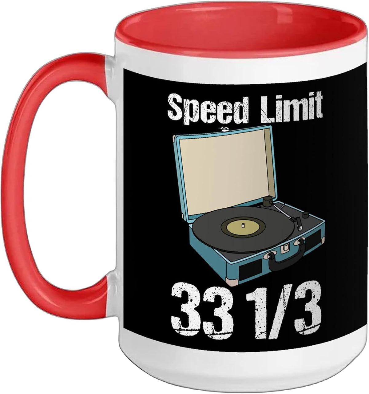 Speed Limit 33 1/3 Record Player Retro Vinyl Music Design Ceramic Mug