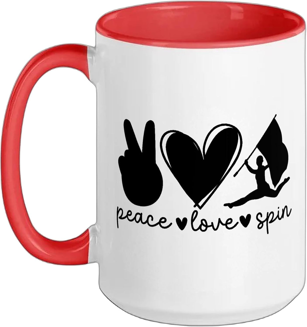 Peace Love Spin Color Guard Member Color Guard Team Ceramic Mug