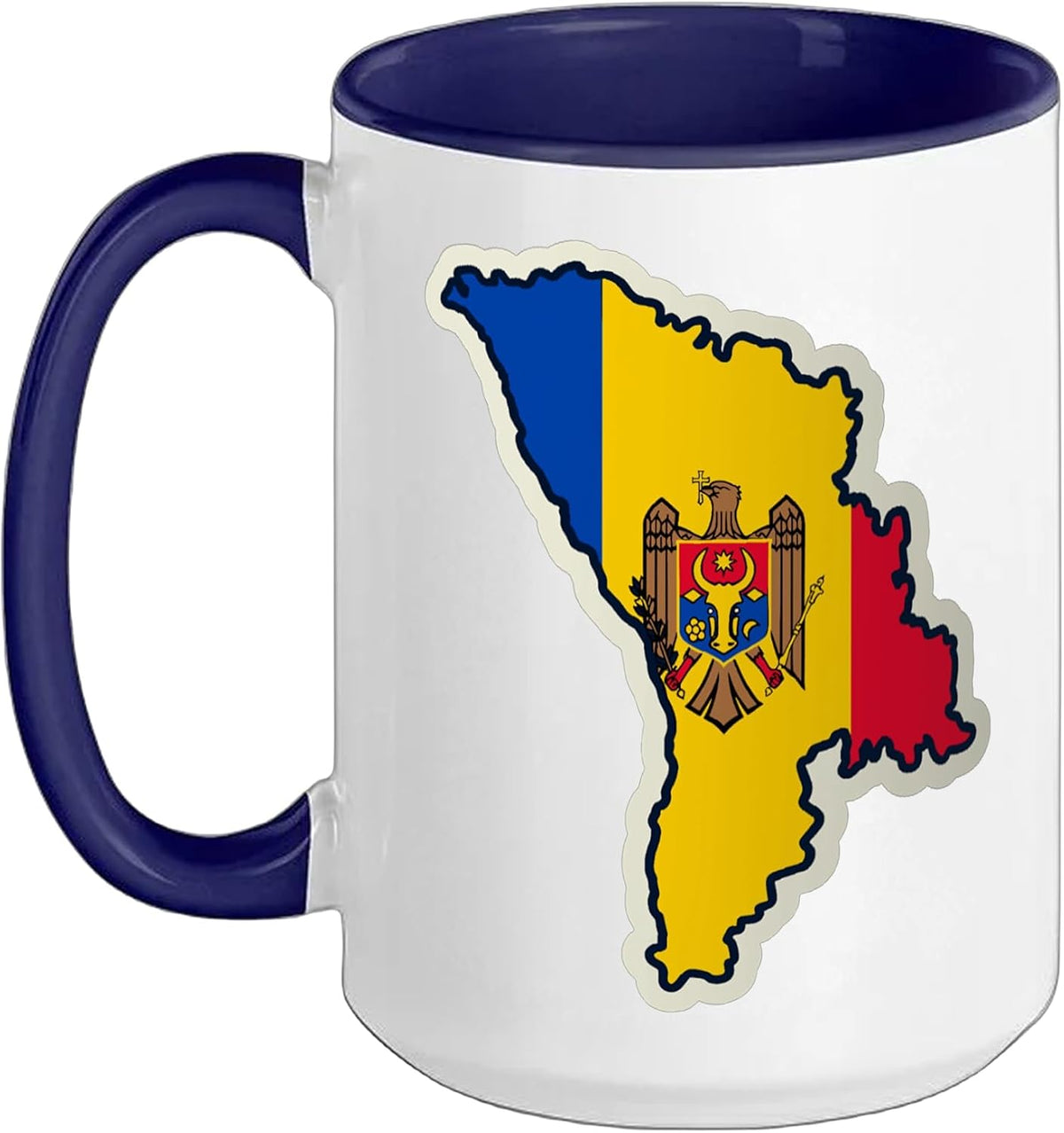 Moldova Flag Map Eagle Coat Of Arms Europe Design Ceramic Mug
