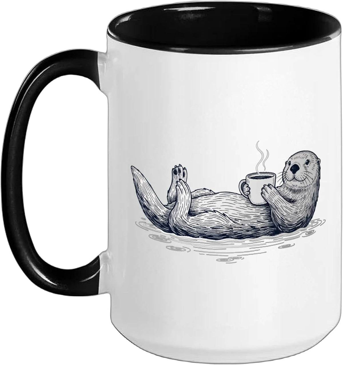 Otter With Coffee Dad Sea Creature Lover Mug Design Ceramic Mug