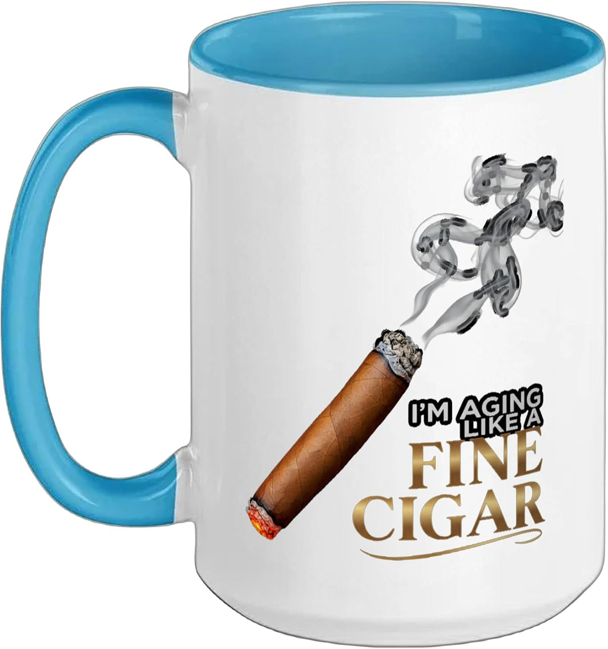 Dad - I'm Aging Like A Fine Cigar Funny Cigar Lover Design Ceramic Mug