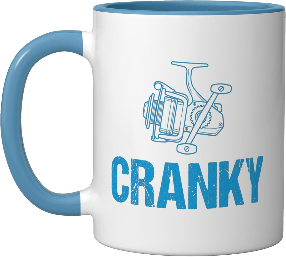 Cranky Fishing Reel Funny Crankbait Lure Ceramic Mug